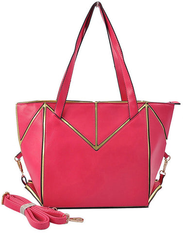 VK1398 Fushia - New Look Designer Folding Tote Bag