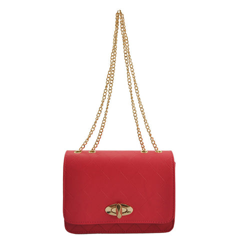 VK1559-FUA Quilted Cross Body Bag With Chain Strap