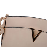 VK2042-1 Beige - Cross Body Bag With Metal Bar Detail