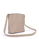 VK2042-1 Beige - Cross Body Bag With Metal Bar Detail