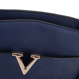 VK2042-1 Navy - Metal Bar Detail Cross Body Bag