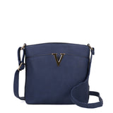 VK2042-1 Navy - Metal Bar Detail Cross Body Bag