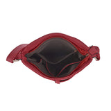 VK2042-1 Red - Cross Body Bag With Metal Bar Detail