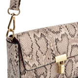 VK2116 BEIGE - Snakeskin Handbag For Women