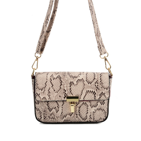 VK2116 BEIGE - Snakeskin Handbag For Women