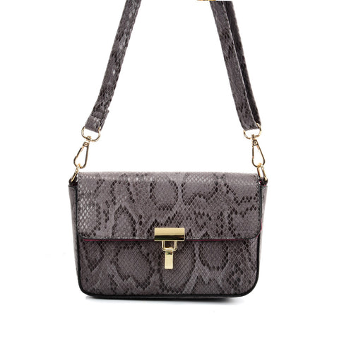 VK2116 GREY - Snakeskin Handbag For Women
