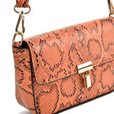 VK2116 ORANGE - Snakeskin Handbag For Women