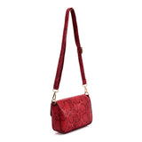 VK2116 RED - Snakeskin Handbag For Women