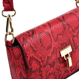 VK2116 RED - Snakeskin Handbag For Women