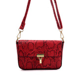 VK2116 RED - Snakeskin Handbag For Women
