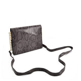 VK2117 GREY - Snakeskin Bag With Hardware Ring Decoration