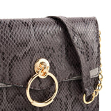 VK2117 GREY - Snakeskin Bag With Hardware Ring Decoration