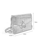 VK2118 BEIGE - Snakeskin Chain Bag For Women
