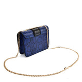 VK2118 BLUE - Snakeskin Chain Bag For Women