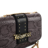 VK2118 GREY - Snakeskin Chain Bag For Women