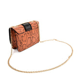 VK2118 ORANGE - Snakeskin Chain Bag For Women