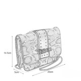 VK2118 RED - Snakeskin Chain Bag For Women