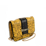 VK2118 YELLOW - Snakeskin Chain Bag For Women