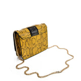 VK2118 YELLOW - Snakeskin Chain Bag For Women