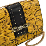VK2118 YELLOW - Snakeskin Chain Bag For Women