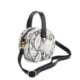 VK2120 BEIGE - Snakeskin Pattern Small Tote Bag
