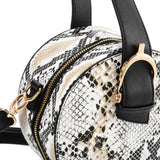VK2120 BEIGE - Snakeskin Pattern Small Tote Bag