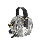 VK2120 SILVER - Snakeskin Pattern Small Tote Bag