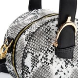 VK2120 SILVER - Snakeskin Pattern Small Tote Bag
