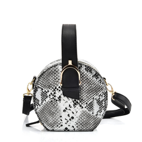 VK2120 SILVER - Snakeskin Pattern Small Tote Bag