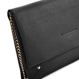 VK2121 BLACK - Simple Solid Color Leather Handbag