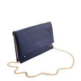 VK2121 BLUE - Simple Solid Color Leather Handbag