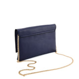 VK2121 BLUE - Simple Solid Color Leather Handbag