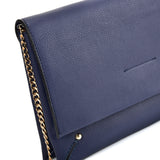 VK2121 BLUE - Simple Solid Color Leather Handbag