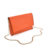 VK2121 ORANGE - Simple Solid Color Leather Handbag