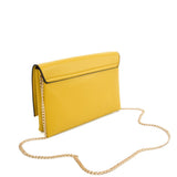 VK2121 YELLOW - Simple Solid Color Leather Handbag