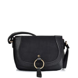 VK2122 BLACK - Simple Solid Color Leather Saddle Bag (was £10)