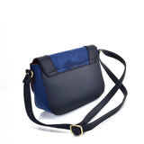 VK2122 BLUE - Simple Solid Color Leather Saddle Bag (was £10)