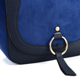 VK2122 BLUE - Simple Solid Color Leather Saddle Bag (was £10)