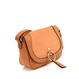 VK2122 EARTH YELLOW - Simple Solid Color Leather Saddle Bag (was £10)