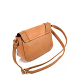 VK2122 EARTH YELLOW - Simple Solid Color Leather Saddle Bag (was £10)