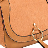 VK2122 EARTH YELLOW - Simple Solid Color Leather Saddle Bag (was £10)