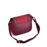 VK2122 PURPLISH RED - Simple Solid Color Leather Saddle Bag (was £10)
