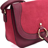 VK2122 PURPLISH RED - Simple Solid Color Leather Saddle Bag (was £10)