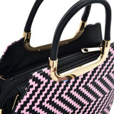 VK2123 PINK - Shell Set Bag With Simple Geometric Pattern Design