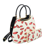 VK2125 BEIGE - Simple Set Bag With Cute Lips And Special Handle Design