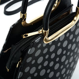 VK2127 BLACK&GREY - Simple Set Bag With Dot And Special Handle Design