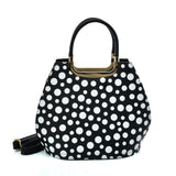 VK2127 BLACK&WHITE - Simple Set Bag With Dot And Special Handle Design