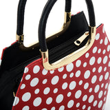 VK2127 RED&WHITE - Simple Set Bag With Dot And Special Handle Design