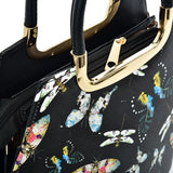 VK2128 BLACK - Simple Set Bag With Butterfly And Special Handle Design