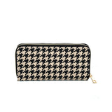VK2130 KHAKI - Shell Set Bag With Houndstooth Design